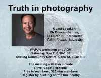 WAPJA WORKSHOP  - Truth in Photography